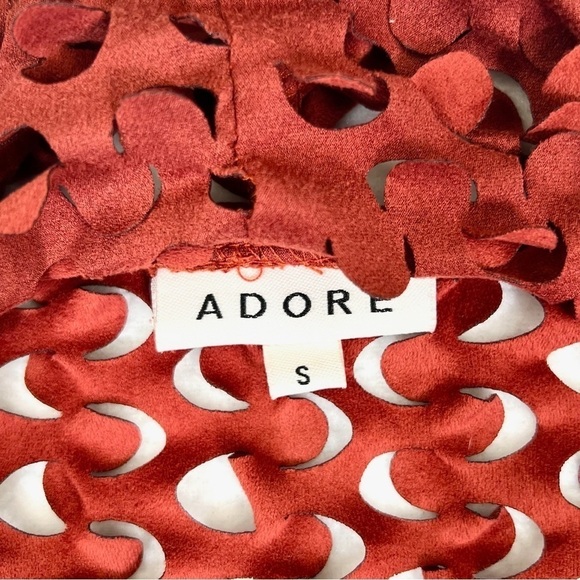 ADORE Women’s Laser-Cut Orange Draped Cardigan Avante Garde Eclectic Size Small - Picture 7 of 10